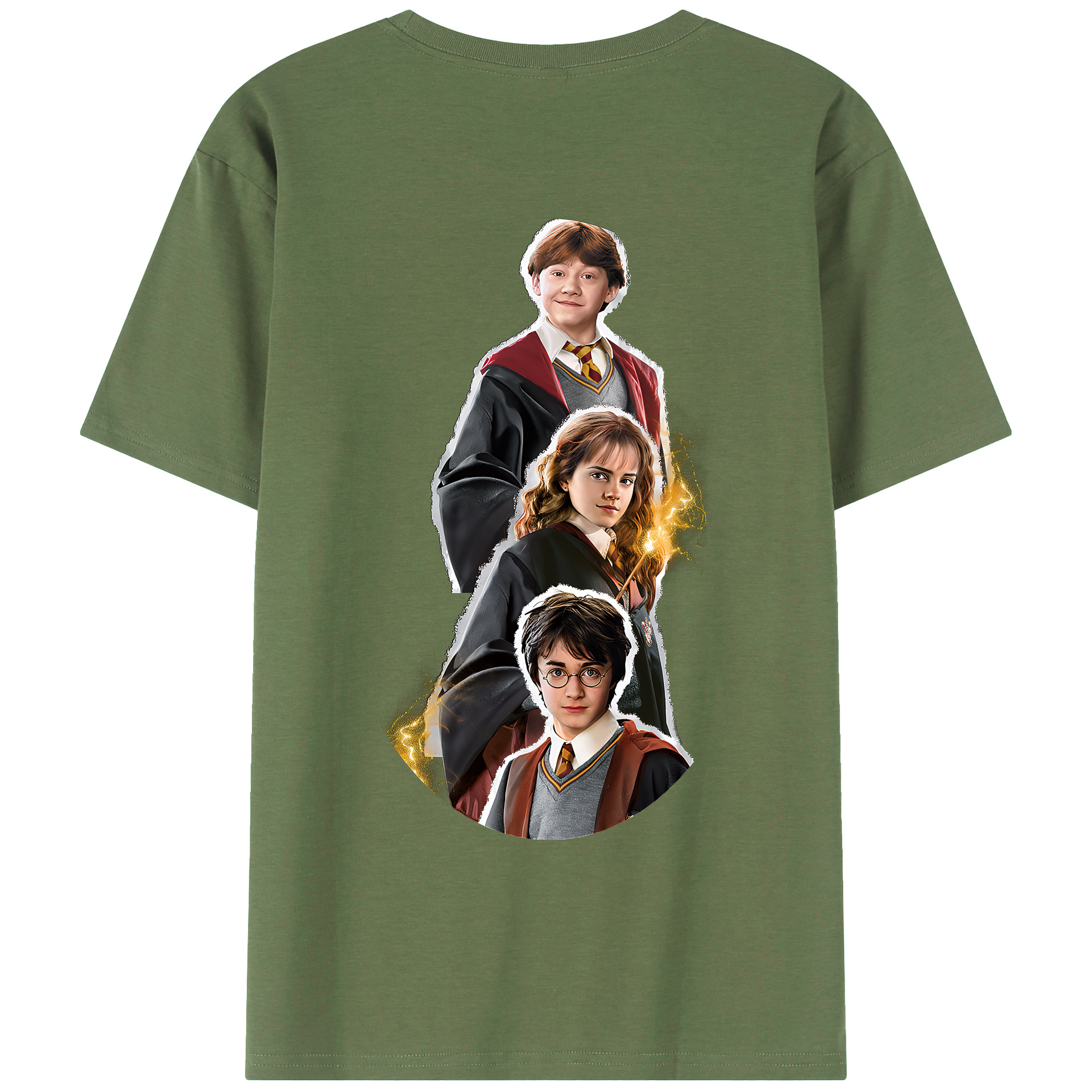 （画像用） Harry Potter ハリー・ポッターシリーズ 綿100％ メンズ半袖Tシャツ（バックプリント） 通気性